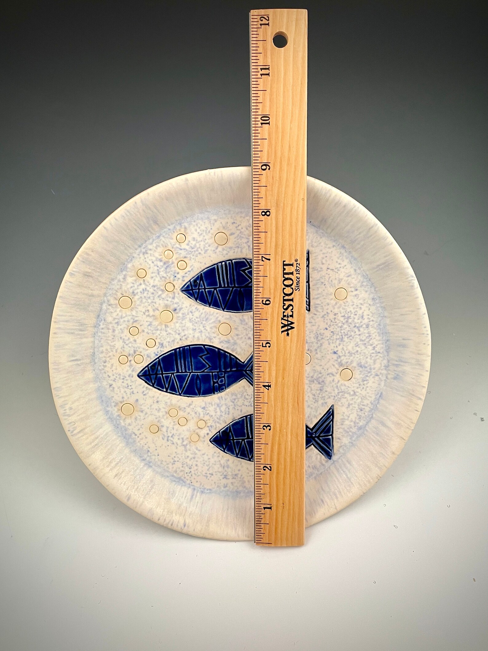 Hand Made Hand Painted Ceramic Fish Plate Etsy