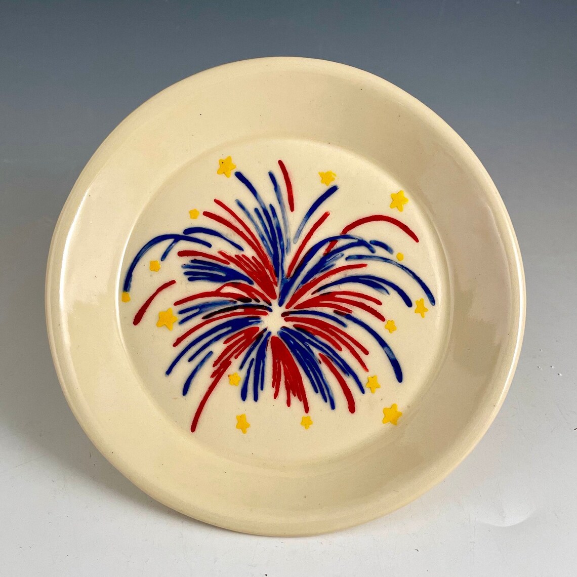 Hand Made, Ceramic, Fireworks, 4th of July, ,plate Etsy