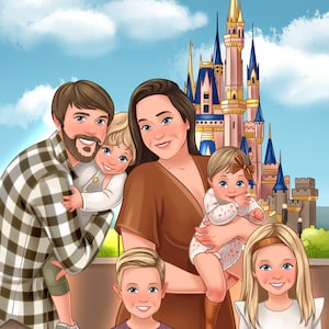 Cartoon portrait from photo | Family cartoon portrait | Mother's Day gifts idea | Digital Portrait | Couple portrait | Custom Portrait image 6
