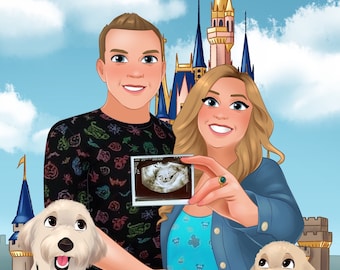 Cartoon portrait from photo | Family cartoon portrait | Mother's Day | Digital Portrait | Cartoon portrait|Custom Portrait |Couple portraits