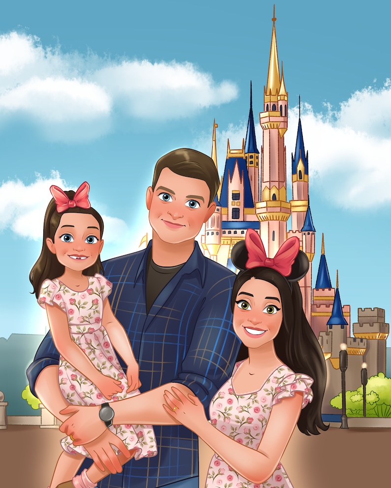 Cartoon portrait from photo | Family cartoon portrait | Mother's Day gifts idea | Digital Portrait | Couple portrait | Custom Portrait image 3