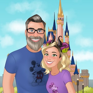 Cartoon portrait from photo | Family cartoon portrait | Mother's day gift | Digital Portrait | Couple portrait | Custom Portrait