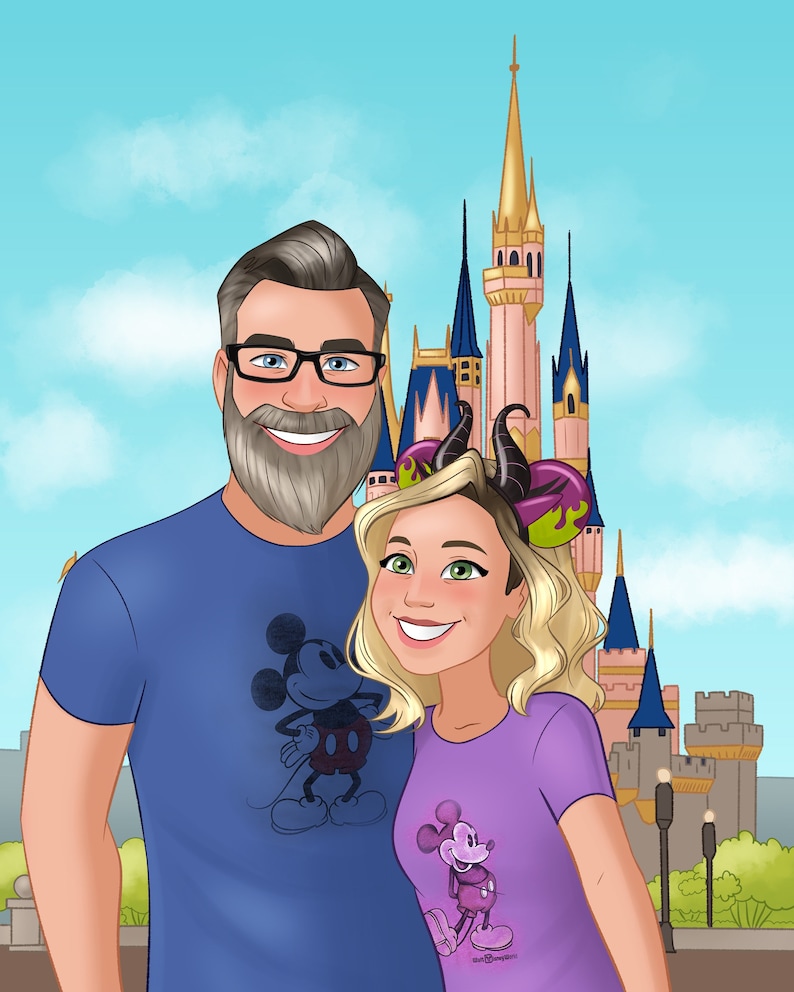Cartoon portrait from photo | Family cartoon portrait | Mother's Day gifts idea | Digital Portrait | Couple portrait | Custom Portrait image 1