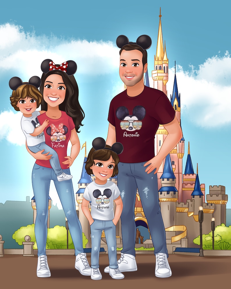 Cartoon portrait from photo | Family cartoon portrait | Mother's Day gifts idea | Digital Portrait | Couple portrait | Custom Portrait image 5