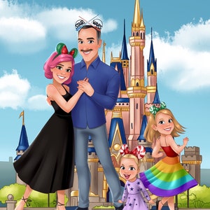 Cartoon portrait from photo | Grandparents Day | Mother's Day  | Family cartoon portrait | Kids portrait| Digital Portrait | Couple portrait