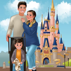 Cartoon portrait from photo | Family cartoon portrait | Mother's Day gifts idea | Digital Portrait | Couple portrait | Custom Portrait image 8