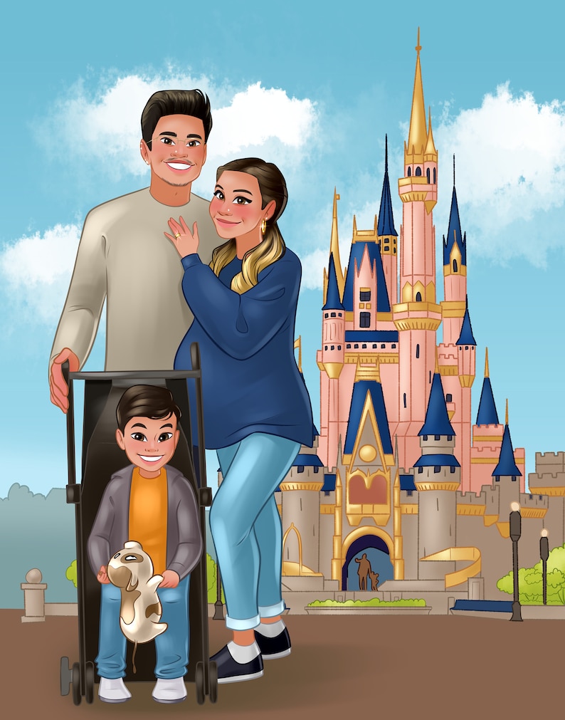 Cartoon portrait from photo | Family cartoon portrait | Mother's Day gifts idea | Digital Portrait | Couple portrait | Custom Portrait image 8