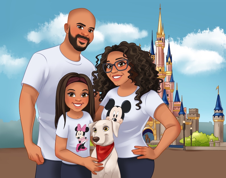 Cartoon portrait from photo | Family cartoon portrait | Mother's Day gifts idea | Digital Portrait | Couple portrait | Custom Portrait image 4