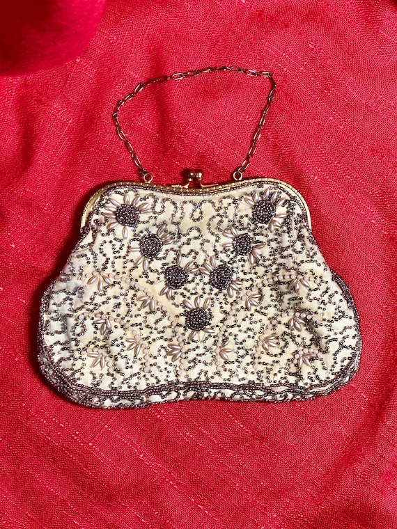 Vintage Beaded Evening Bag - image 1