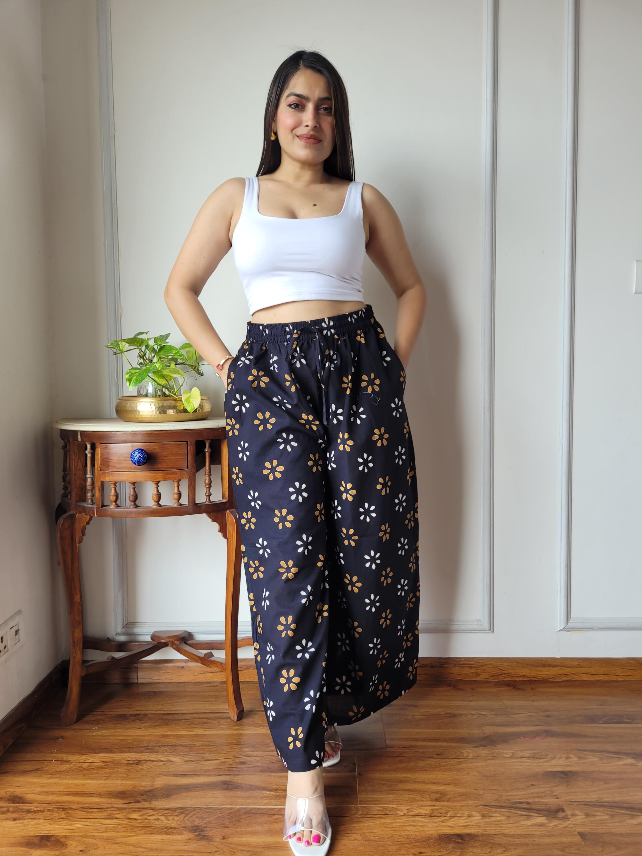 Black Cotton Palazzo Pants, Flared Pants, Summer Clothing Trousers, Cotton Yoga Pant, Cotton Palazzo Pants, trendy pants, boho fashion