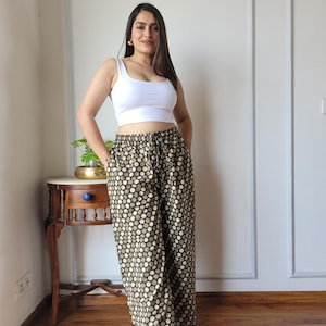 Block Print Palazzo Pant, Flared Pant, Summer Clothing Trouser, Cotton Yoga Pant, Cotton Palazzo Pant, trendy pants, comfortable trousers