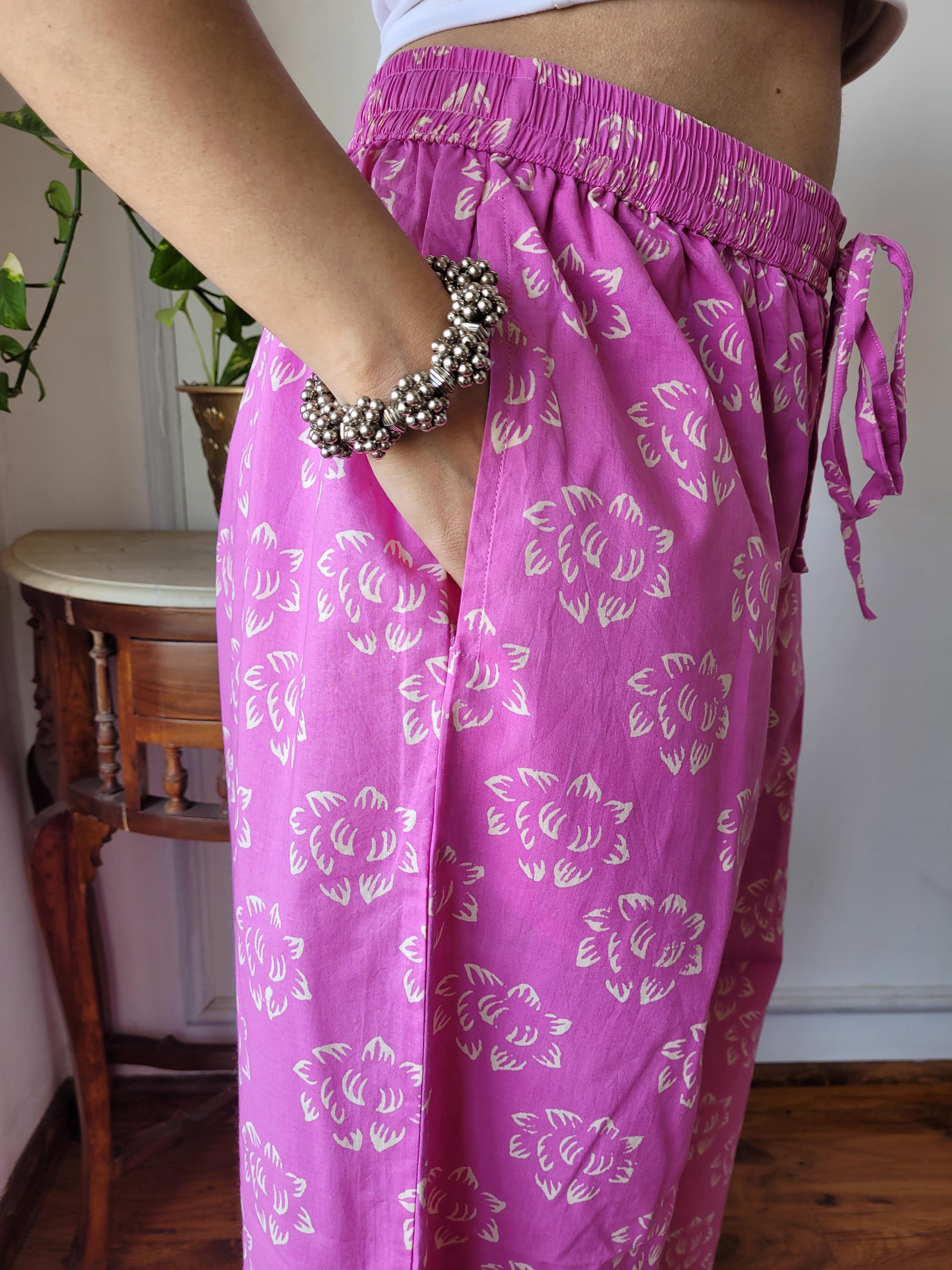 Cotton Hand Block Print Palazzo Pants, Flared Pants, Summer Clothing Trousers, Cotton Yoga Pant, Cotton Palazzo Pants, Ethnic wide pants