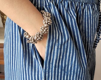 Indigo Cotton Block Print Palazzo Pants, Flared Pants, Summer Clothing Trousers, Cotton Yoga Pant, Cotton Palazzo Pants, Indigo Blue Pants