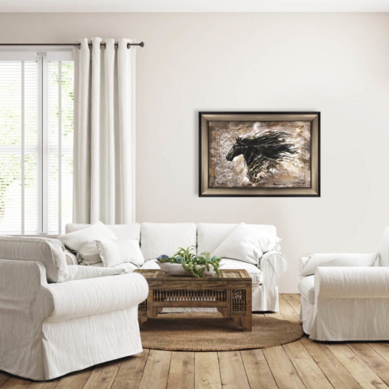 Black Beauty Art Print Framed Art Black Horse Framed Artwork Horse