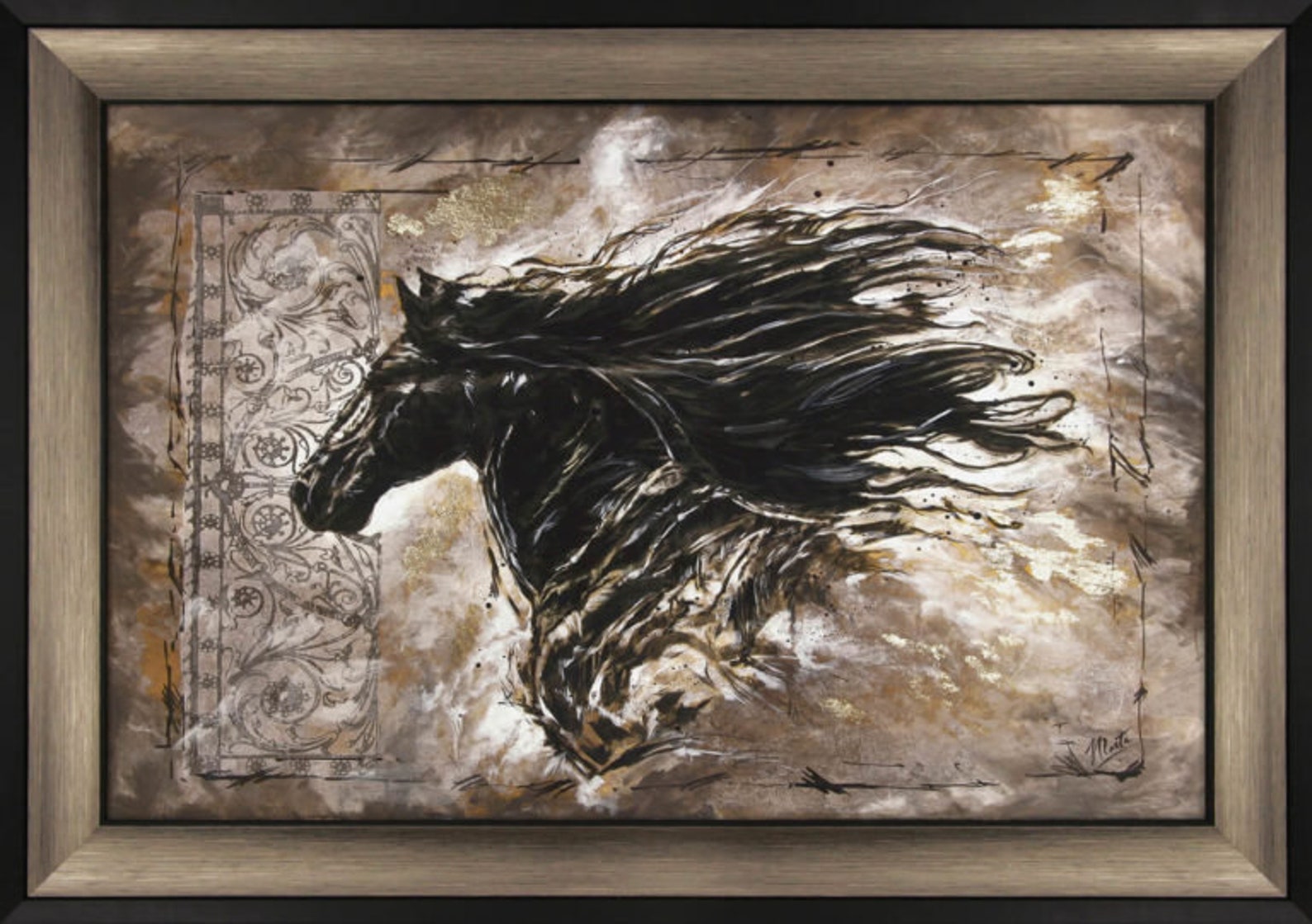 Black Beauty Art Print Framed Art Black Horse Framed Artwork Horse
