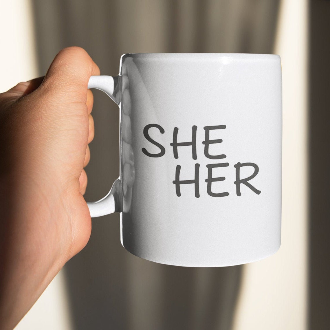 Pronoun Mugs Show Your Pronouns Coffee Cup Teach People to | Etsy