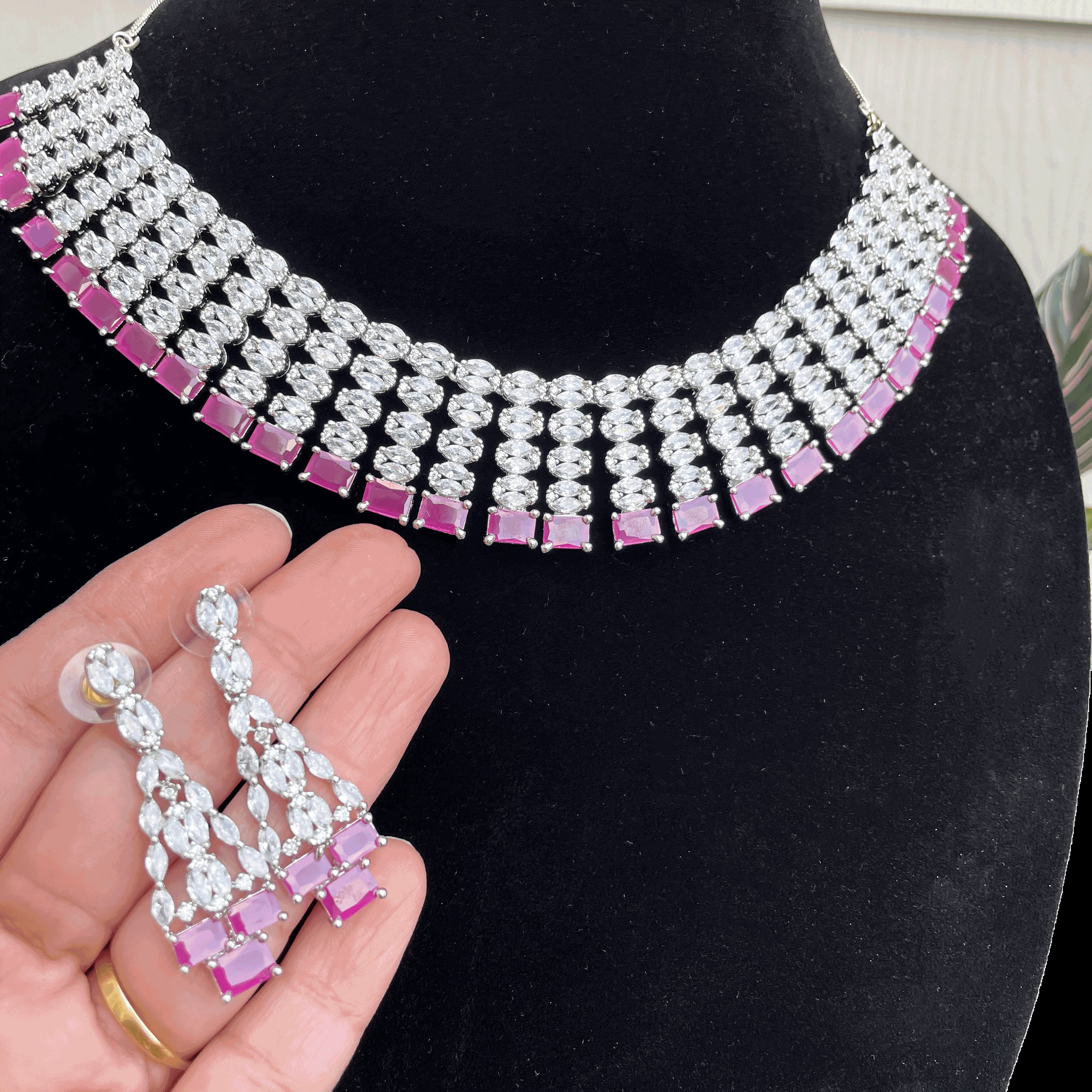 artificial ruby necklace sets