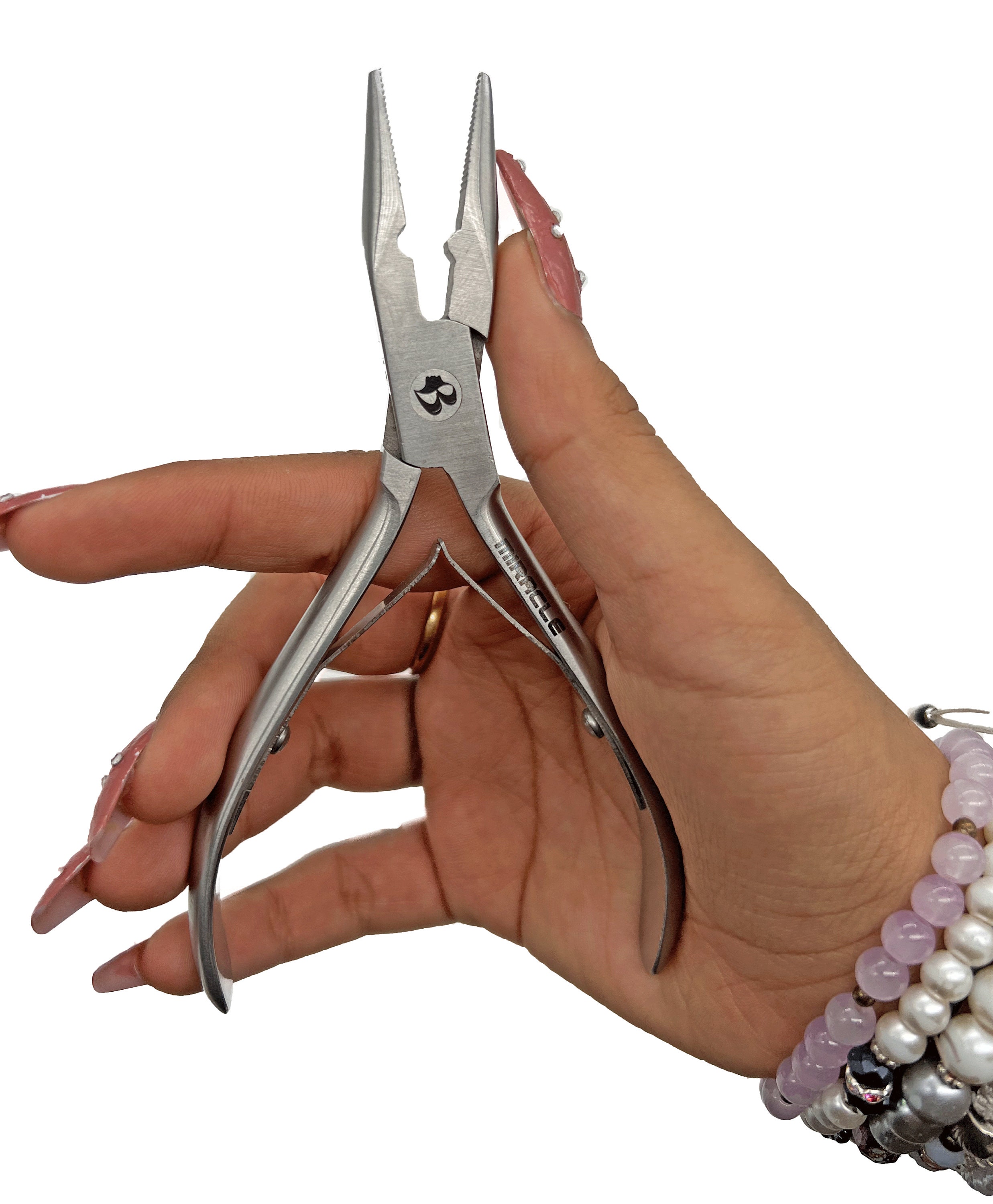Stainless Steel Silver Hair Extension Pliers With 2 holes Multi Functional  Hair Extension Tool For Hair Remove Micro Ring Loop