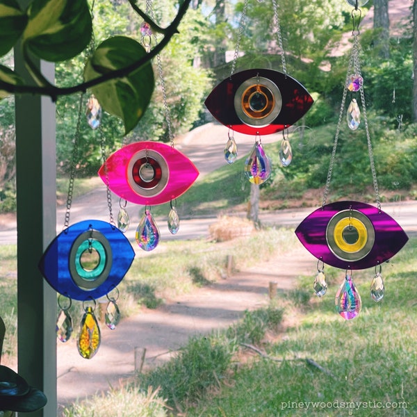 Evil Eye Warding Sun Catcher with Prism