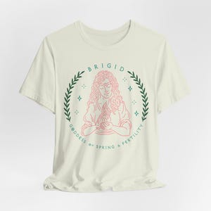 Brigid Goddess Unisex Tee, Spring Fertility Shirt, Pagan Apparel, Celtic Mythology Top, Nature Lover Gift, Wicca Clothing image 1