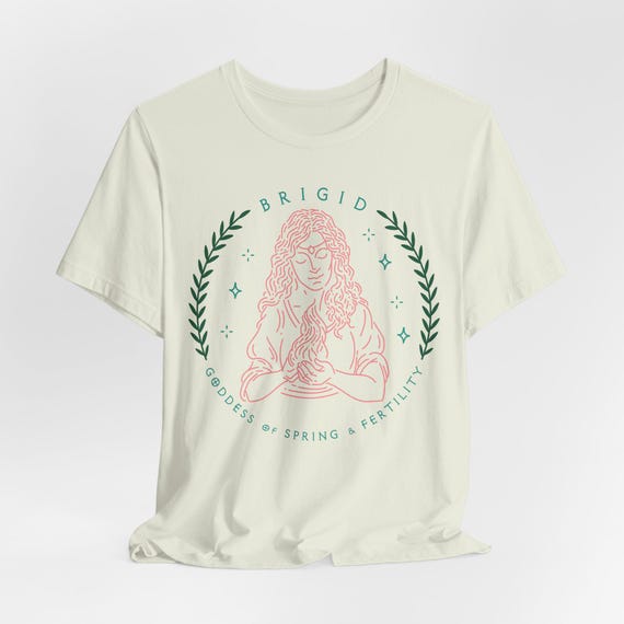 Brigid Goddess Unisex Tee, Spring Fertility Shirt, Pagan Apparel, Celtic Mythology Top, Nature Lover Gift, Wicca Clothing