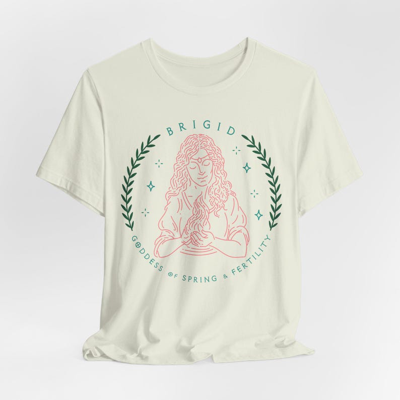 Brigid Goddess Unisex Tee, Spring Fertility Shirt, Pagan Apparel, Celtic Mythology Top, Nature Lover Gift, Wicca Clothing image 1