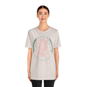 Brigid Goddess Unisex Tee, Spring Fertility Shirt, Pagan Apparel, Celtic Mythology Top, Nature Lover Gift, Wicca Clothing Heather Dust