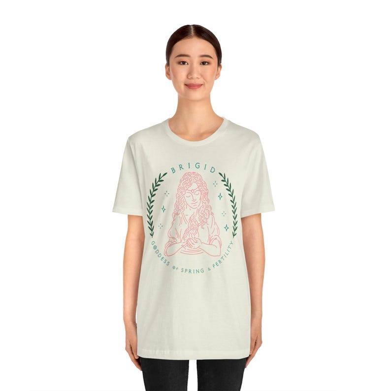 Brigid Goddess Unisex Tee, Spring Fertility Shirt, Pagan Apparel, Celtic Mythology Top, Nature Lover Gift, Wicca Clothing Citron