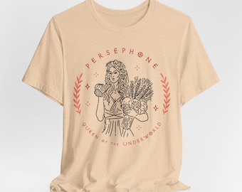 Goddess Persephone Unisex Tee Shirt, Hades Mythology Gift, Underworld Queen Short Sleeve Top, Greek Myth Shirt, Mythical Women's T-Shirt
