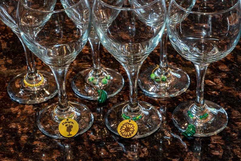 Custom Airplane Wine Charm Laser Cut Sustainable Wood and Eco Friendly