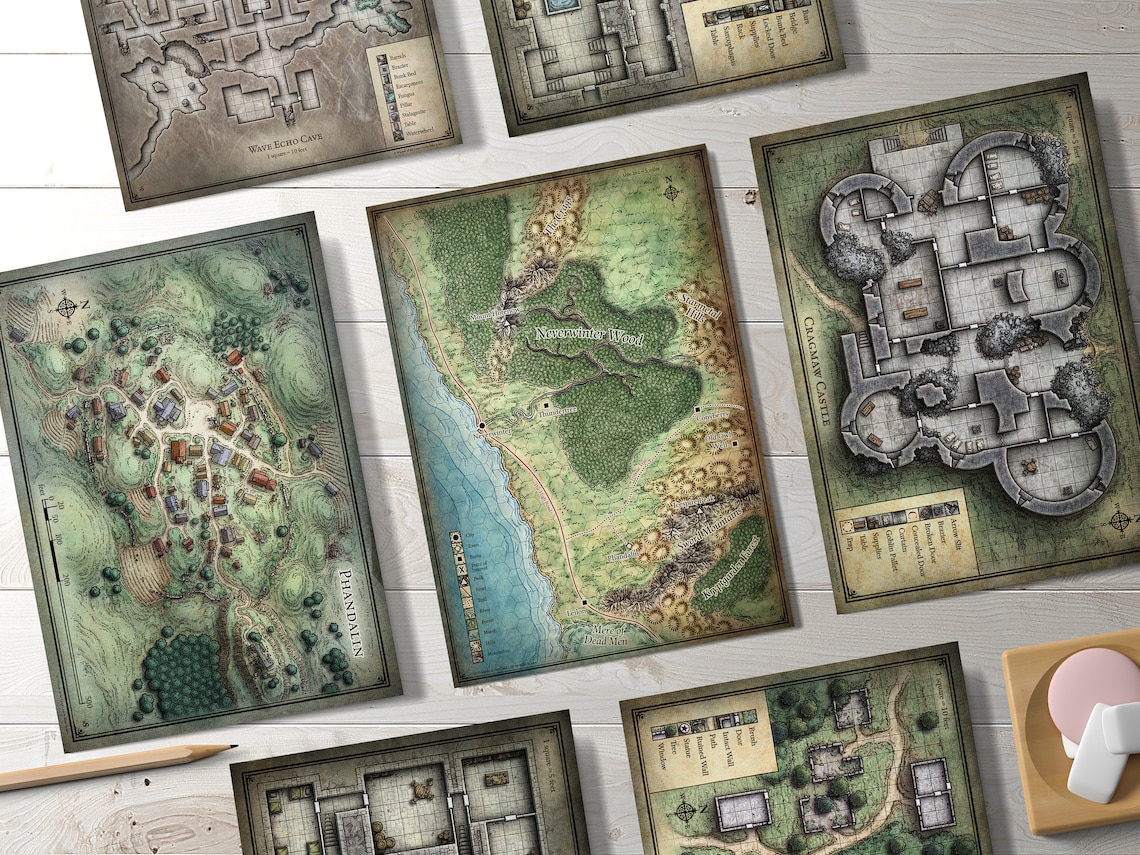 14 Lost Mine of Phandelver Battle Map Prints Poster Maps From the Book ...