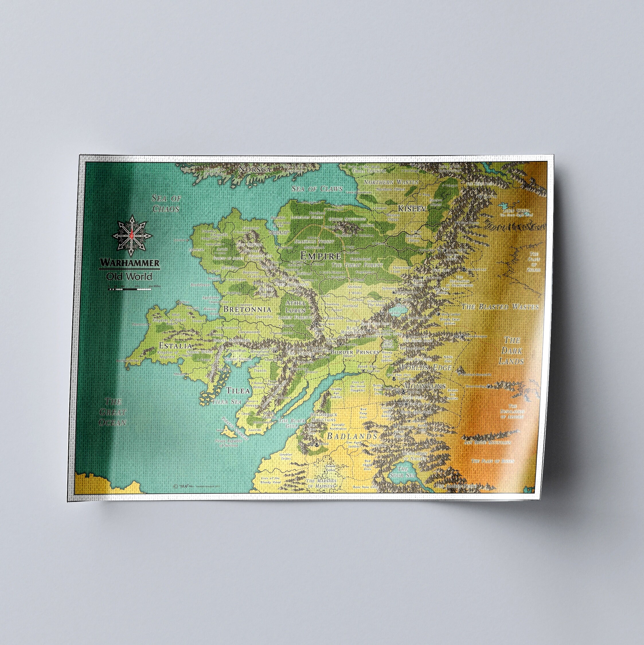 Warhammer Empire Battlemap Print on Cotton Canvas Borderline Fancy Roll ...