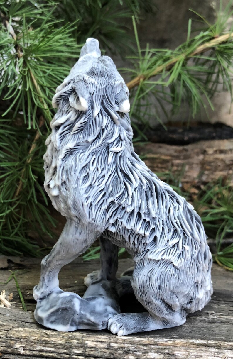 Marble Wolf Figure Wolf Figurine Wild Animal Handmade Etsy