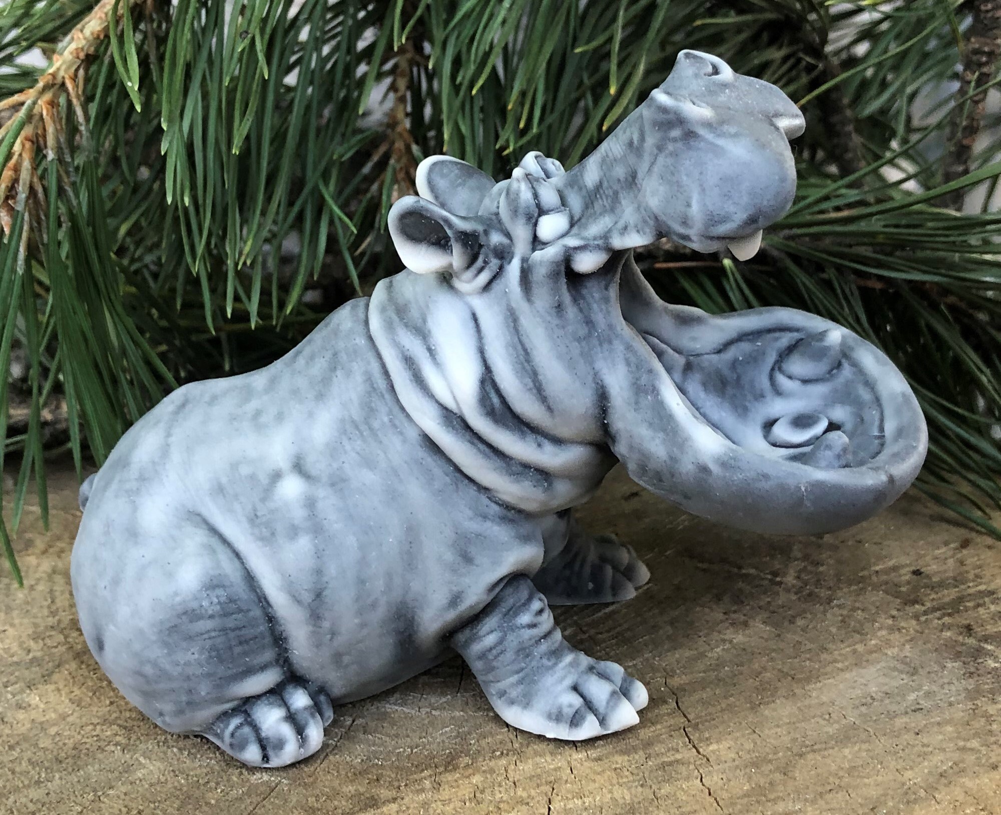Hippo Hippo Figurine Souvenir Gift Handmade Stone Hippo Etsy