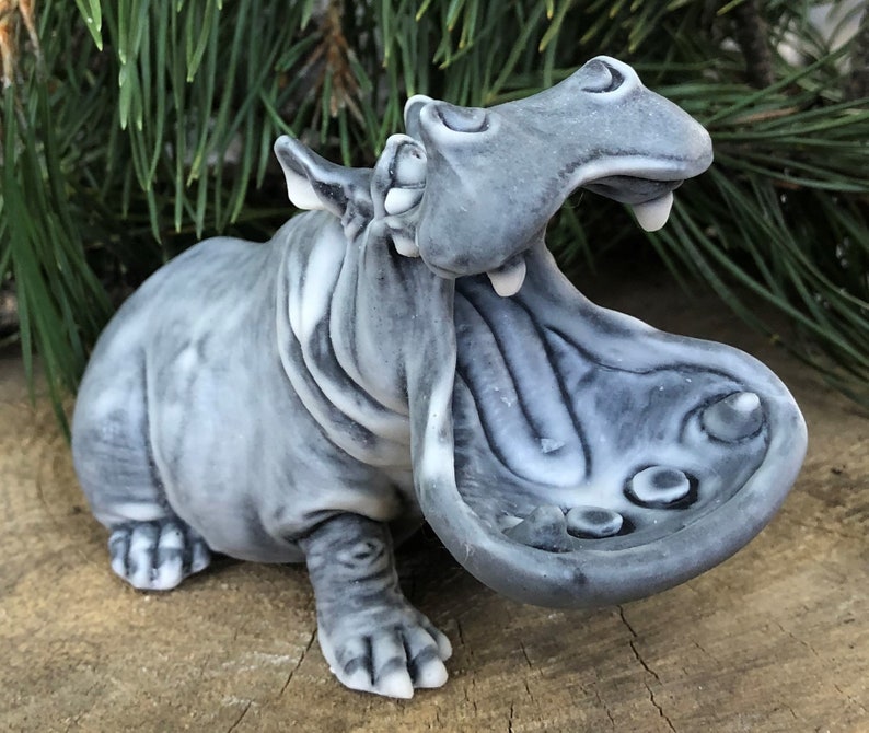 Hippo Hippo Figurine Souvenir Gift Handmade Stone Hippo Etsy
