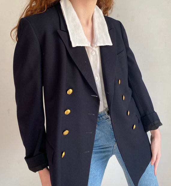 vintage double breasted navy blazer