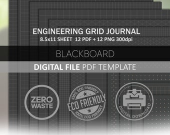 Caderno de anotações quadriculado para engenharia, papel pontilhado (download digital)