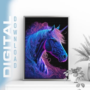 Magical Unicorn in Photo Rendered Artwork, High-Resolution Digital Download