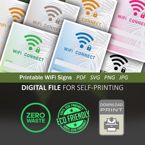 Printable Wi-Fi Portrait Signs Instant Download Template Files Svg Pdf Png Jpg - 28 Files
