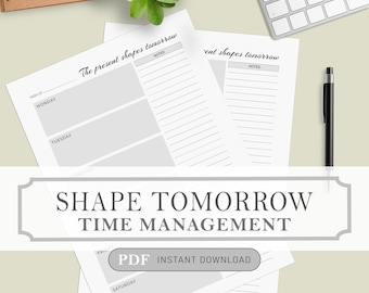 Time Management Planner, Printable Weekly Schedule (Digital Download)