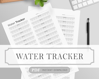 Printable Water Tracker Log, Hydration Planner (Digital Download)