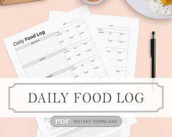 Printable Daily Food Log, Calorie & Macro Tracker (PDF Download)