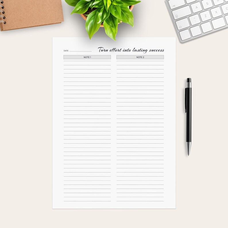 Lasting Success Note Planner Filler, Printable Template (PDF Download ...