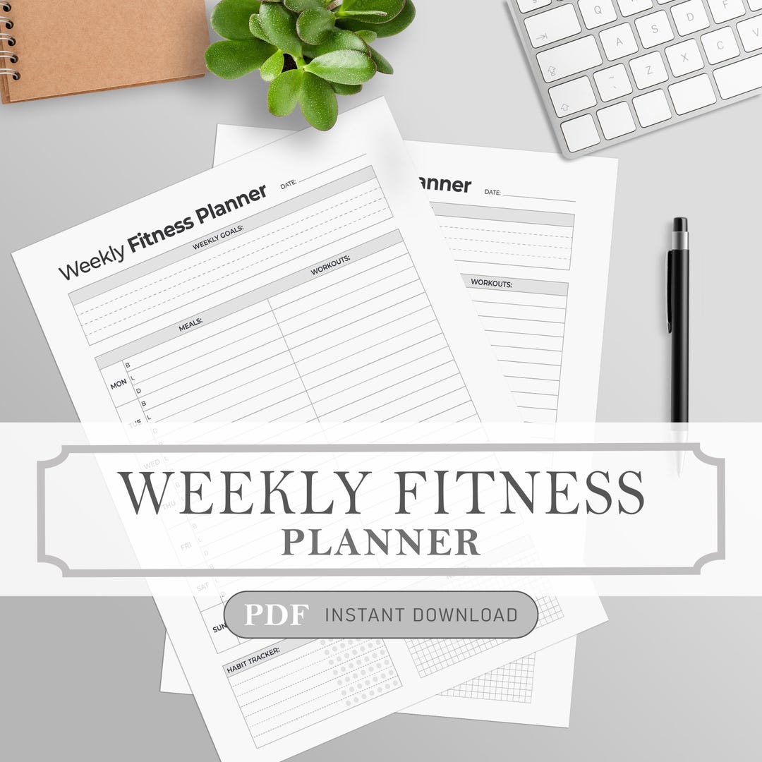 Weekly Fitness Planner, Printable PDF Template (A4, A5, Letter) - Etsy