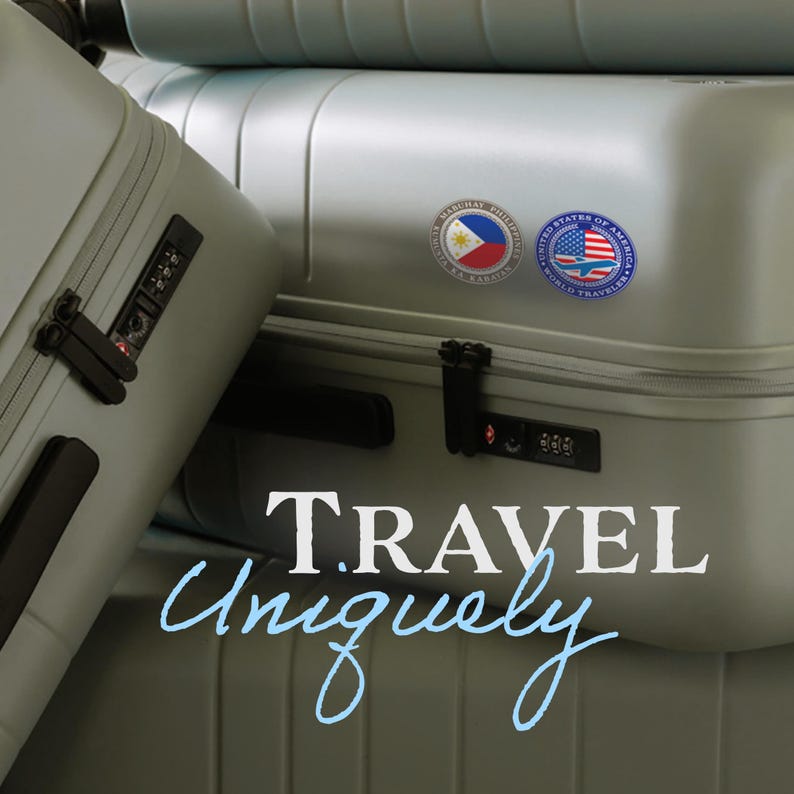 World Traveler Vinyl Decal Set, Philippines Balikbayan & USA Badges - Etsy