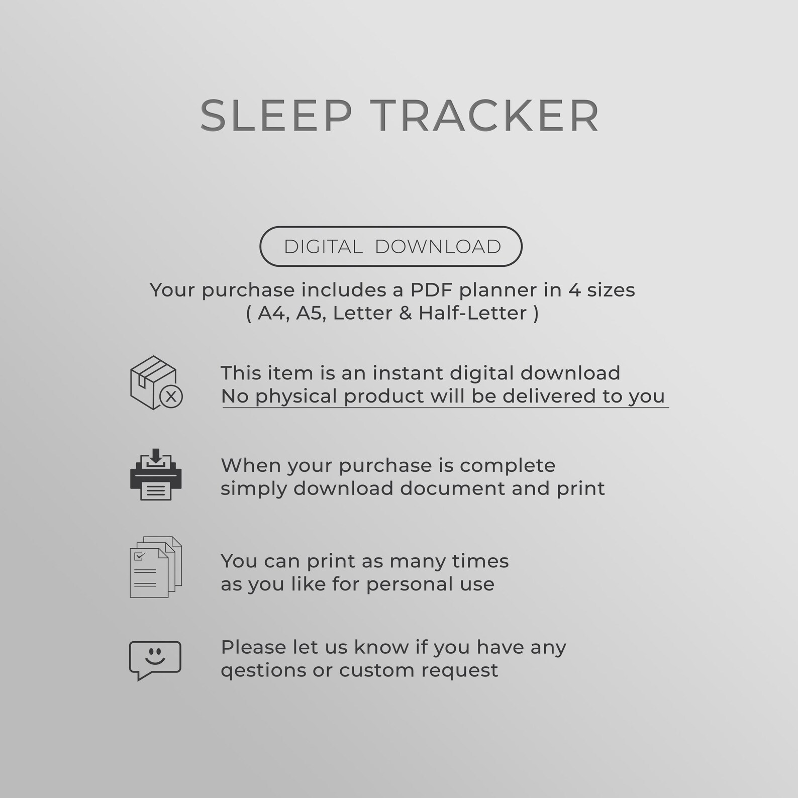 Printable Sleep Tracker Log, A4 A5 Letter Sizes (PDF Download) - Etsy