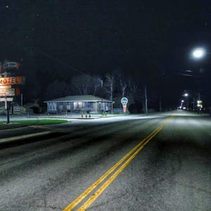 Old Motel and Deserted Road - Vintage Signage - Photographic Print