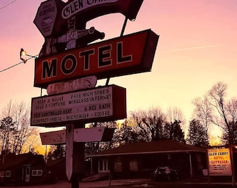 Oud motel - vintage bord