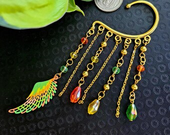 Fairy wing ear wrap, ear cuff, READY TO SHIP, beaded ear wrap, wing ear wrap, fairy ear wrap, festival wear,  angel wing ear wrap