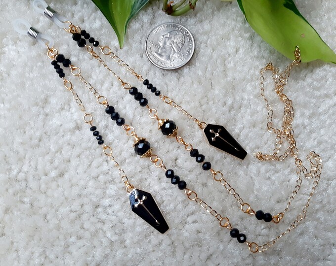 Black Coffin Glasses Chain Goth Glasses Chain Goth Mask Etsy